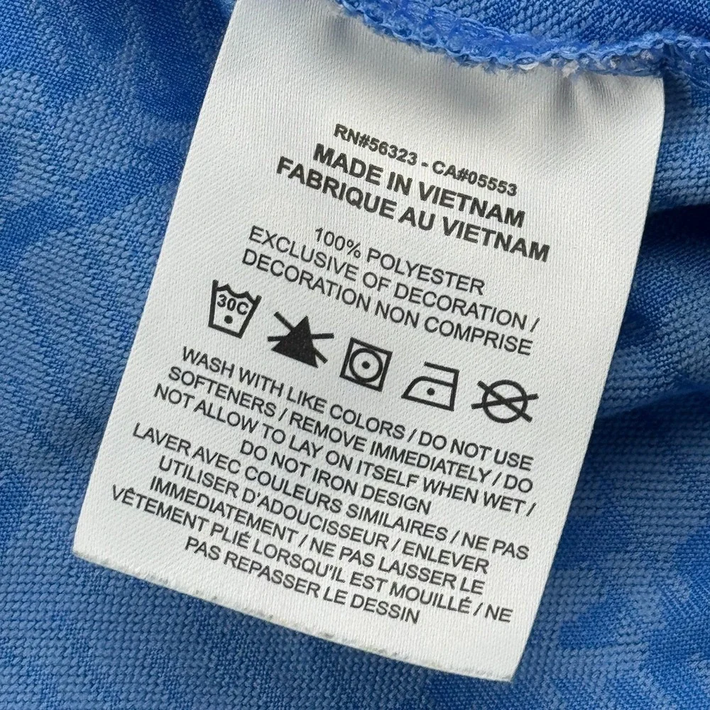 Nike Polo Shirt Mens Small Blue‎ Standard Vapor Camo Dri-Fit Performance Active